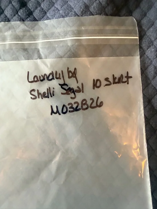 Laundry by Shelli Segal Quilted Skirt Size 10 Navy Zip Detail A-Line - Picture 5 of 5